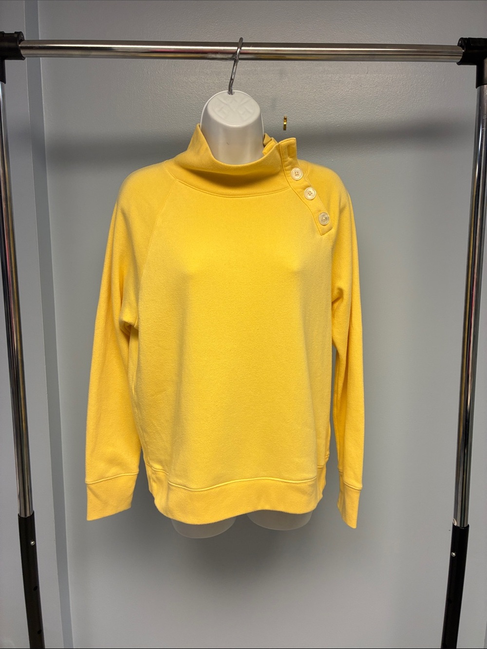 J Crew lemon yellow fleece top